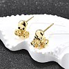 Octopus Brass Micro Pave Cubic Zirconia Stud Earrings LS-EJEW-H157-02G-2