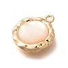 Brass Pave Natural White Shell Pendants KK-B127-10G-2