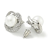 Brass Micro Pave Clear Cubic Zirconia Stud Earrings EJEW-H014-04P-2