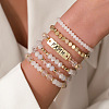 6Pcs 6 Styles Bohemian Style Alloy and Resin Synthetic Quartz Crystal Bracelet Sets FS-WG14188-03-1