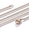 Ion Plating(IP) 304 Stainless Steel Curb Chain Necklaces LS-NJEW-L162-01A-RG-1