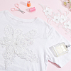 2Pcs 2 Style Flower Polyester Embroidery Appliques PATC-WR0001-01-4