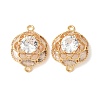 Flower Brass Connector Charms KK-A253-04G-1