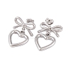 Non-Tarnish Bowknot 304 Stainless Steel Stud Earrings EJEW-A049-13P-2