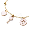 3Pcs 3 Colors Brass Flat Oval Cable Chain Bracelets BJEW-JB11602-4