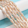 Electroplated Opaque Glass Beads Strands EGLA-L015-FR-B25-01-4