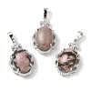 Natural Rhodonite Oval Pendants G-NH0025-15P-15-1