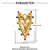 304 Stainless Steel Enamel Pendants STAS-OY010-02G-2