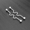 316L Surgical Stainless Steel Wavy Bar Industrial Barbell Cartilage Earrings FS-WG6688D-09-1