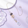 Leaf Glass & Natural Quartz Crystal Chips Beads Hanging Suncatchers HJEW-JM04607-1