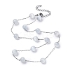 304 Stainless Steel Cat Eye Round Beads Handmade Chain Necklaces for Women NJEW-C073-01P-06-4