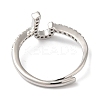 Rack Plating Brass Cubic Zirconia Arabic Letters Adjustable Rings for Women RJEW-S407-10P-02-3