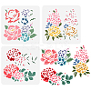 3Pcs 3 Styles PET Hollow Out Drawing Painting Stencils DIY-WH0394-0194-1