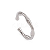 Non-Tarnish 304 Stainless Steel Bamboo Joint Open Cuff Rings for Women RJEW-G285-09P-1