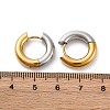 Two Tone 304 Stainless Steel Hinged Hoop Earrings for Women EJEW-A073-01A-3
