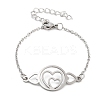 Non-Tarnish Stainless Steel Cable Chain Link Bracelets for Women Men STAS-Z061-01P-11-1