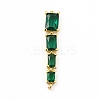 Brass Pave Cubic Zirconia Connector Charms KK-G458-01G-02-1