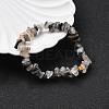 Natural Tourmalinated Quartz/Black Rutilated Quartz Stretch Bracelets BJEW-JB03681-01-8