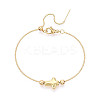 Adjustable Brass Beaded Slider Bracelets for Women BJEW-T022-20G-5