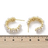 Flower Brass ABS Imitation Pearl Stud Earrings EJEW-M082-05G-3