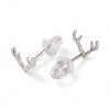 Anti-Tarnish Rhodium Plated Antler Shape 999 Fine Silver Stud Earrings for Women LS-EJEW-S215-07P-2