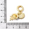 Brass Cornflower Blue Enamel European Dangle Charms KK-C138-03G-3