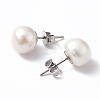 Natural Pearl Ear Studs EJEW-P223-01D-P03-2