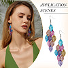 2 Pairs 430 Stainless Steel Leaf Dangle Earrings EJEW-TA0001-83B-8