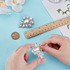 2Pcs Silver Alloy Glass Brooch JEWB-FG0001-55B-3