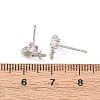 Starfish with Shell Shape Brass Micro Pave Clear Cubic Zirconia Stud Earrings EJEW-L278-05P-5