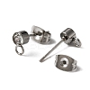 304 Stainless Steel Stud Earrings Findings STAS-WH0029-44B-P-3