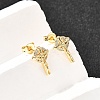 Cross Brass Micro Pave Clear Cubic Zirconia Stud Earrings EJEW-A135-17G-2