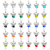 30Pcs Handmade Lampwork Beads with Glass Beads Pendants PALLOY-FH00166-1