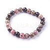 Natural Rhodonite Beads Stretch Bracelets X-BJEW-F380-01-B16-2