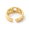Rack Plating Brass Hollow Star Cuff Rings for Women RJEW-C050-14G-3