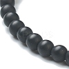 Matte Round Glass Beads Stretch Bracelets for Teen Girl Women BJEW-A117-A-23-3