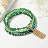 4Pcs Faceted Electroplated Glass Round Beaded Stretch Bracelet Set for Women WGB8DC2-05-1
