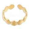 Ion Plating(IP) 304 Stainless Steel Shell Wrap Open Cuff Ring for Women LS-RJEW-N038-100LG-2