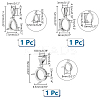 Anti-Tarnish 3Pcs 3 Styles Rhodium Plated 925 Sterling Silver Pendant Cabochon Settings with Prongs Mounting STER-PH0001-38-2
