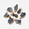Natural Druzy Agate Pendants G-Q494-76E-1