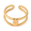 Ion Plating(IP) 304 Stainless Steel Open Cuff Rings for Women RJEW-Z057-10G-04-2