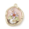 Brass Micro Pave Clear Cubic Zirconia Pendants KK-M308-07G-01-1