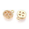 Brass Micro Pave Cubic Zirconia Charms KK-N263-148F-G-2