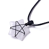 Adjustable Natural Quartz Crystal Star Pendant Necklace NJEW-B086-03H-3