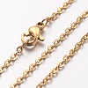 Ion Plating(IP) 304 Stainless Steel Cable Chain Necklaces LS-NJEW-H445-16G-2