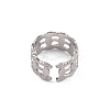 Non-Tarnish 304 Stainless Steel Horse Eye Open Cuff Ring for Women RJEW-G285-02P-3
