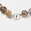 Natural Dyed Agate Beads Necklaces NJEW-F139-10mm-15-5