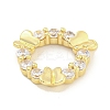 Brass Micro Pave Clear Cubic Zirconia Pendants KK-S386-06G-2