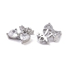 Brass Micro Pave Clear Cubic Zirconia Pendants KK-K351-40P-2