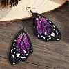 Bohemian Style Green Butterfly Wing Glass Bead Handmade Dangle Earrings GG1438-3
